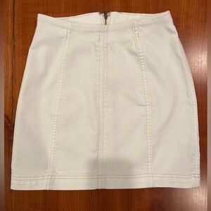 Free People White Miniskirt with zipper in back